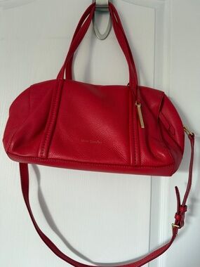 Vera Bradley Red Leather Convertible Shoulder Bag